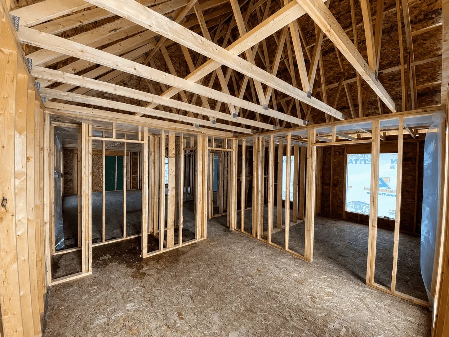Spartan Builders Custom Home Vaulted Ceiling Framing