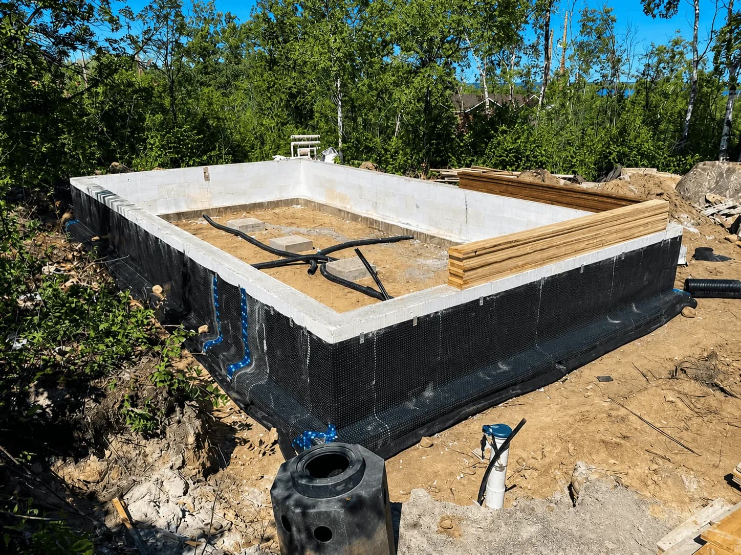 Spartan Builders ICF Foundation Waterproofing Drainage